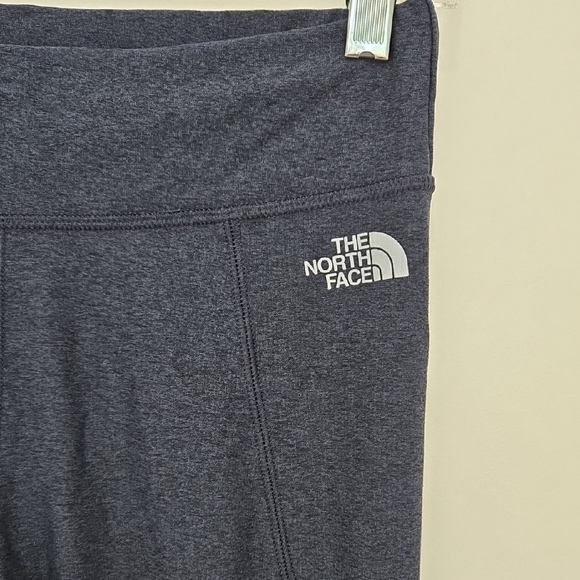 The North Face Dark Grey Blue Yoga Work Out Ruching Detail Leggings - Picture 3 of 9